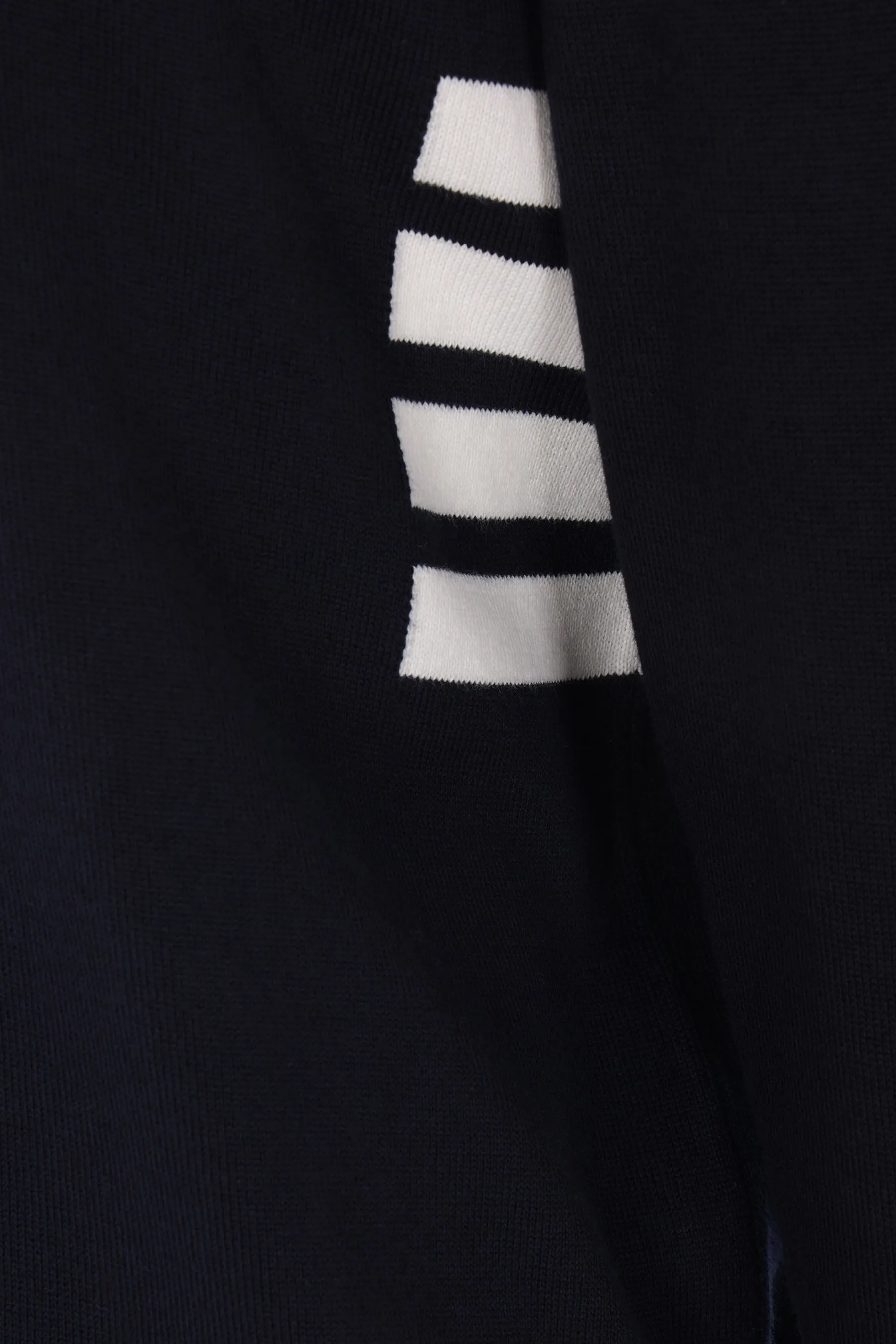 4-Bar Striped Cotton Sweater