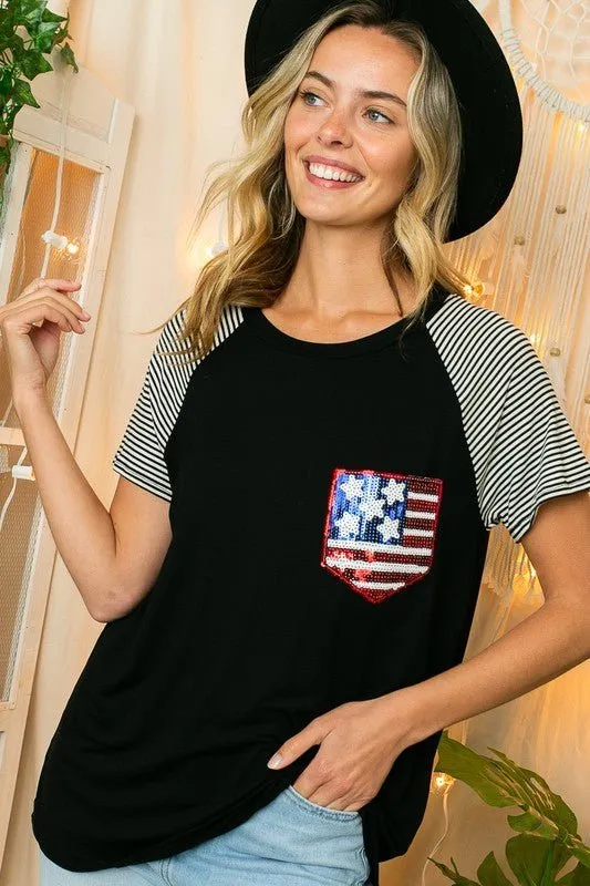 4TH OF JULY MIX AMERICAN FLAG TOP