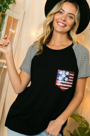 4TH OF JULY MIX AMERICAN FLAG TOP