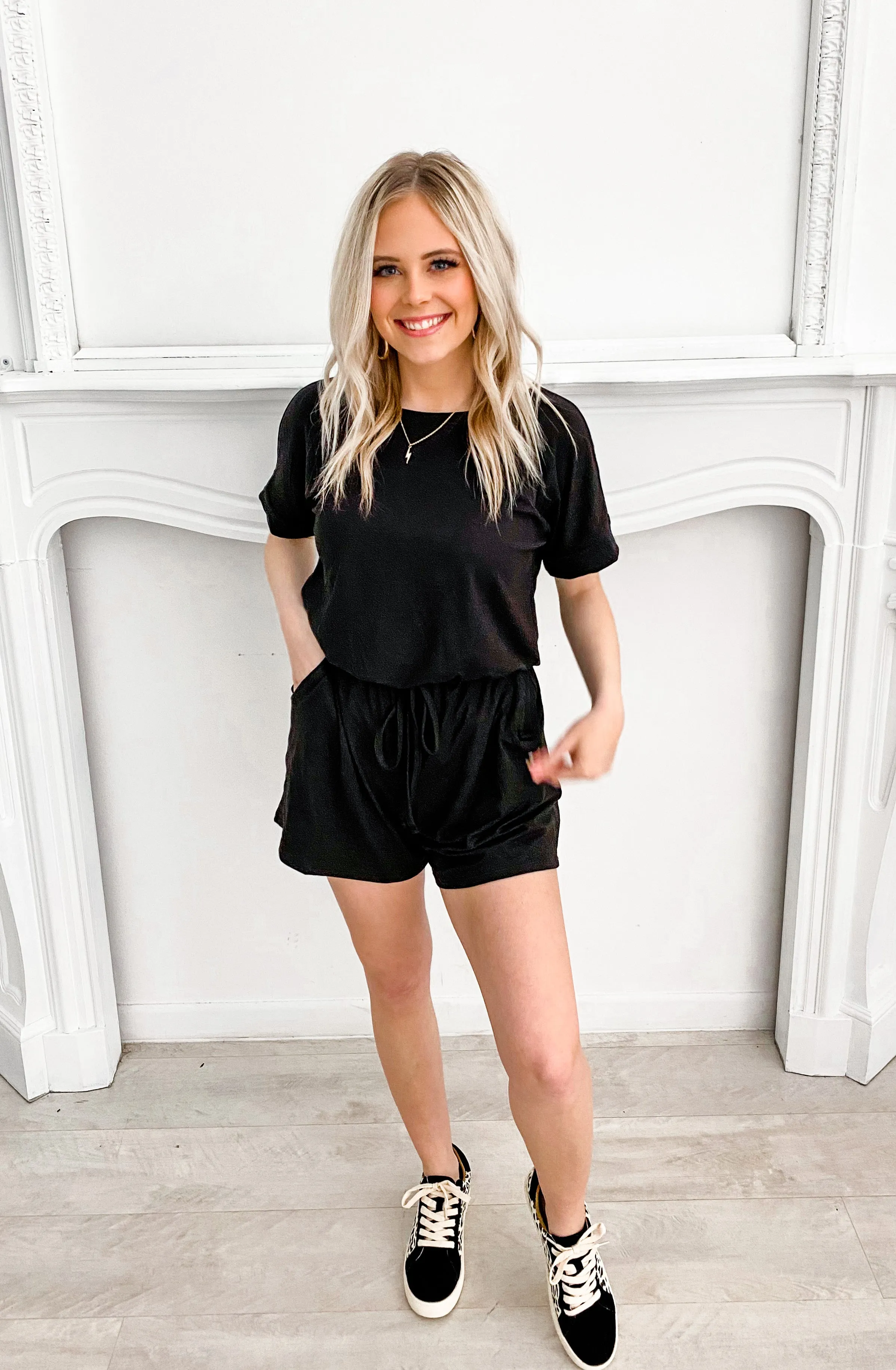 Addison Black Comfy Romper | S-XL