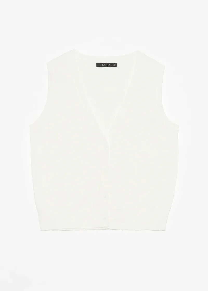 Berberis Knit Vest | Ecru