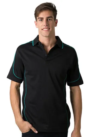 BeSeen Mens Baby Waffle Polo Shirt BSP09