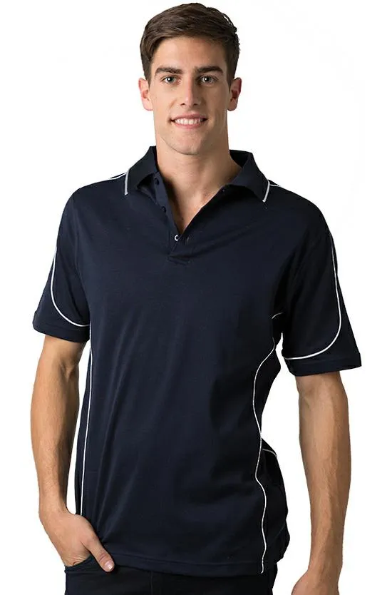 BeSeen Mens Baby Waffle Polo Shirt BSP09