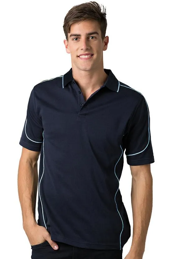 BeSeen Mens Baby Waffle Polo Shirt BSP09