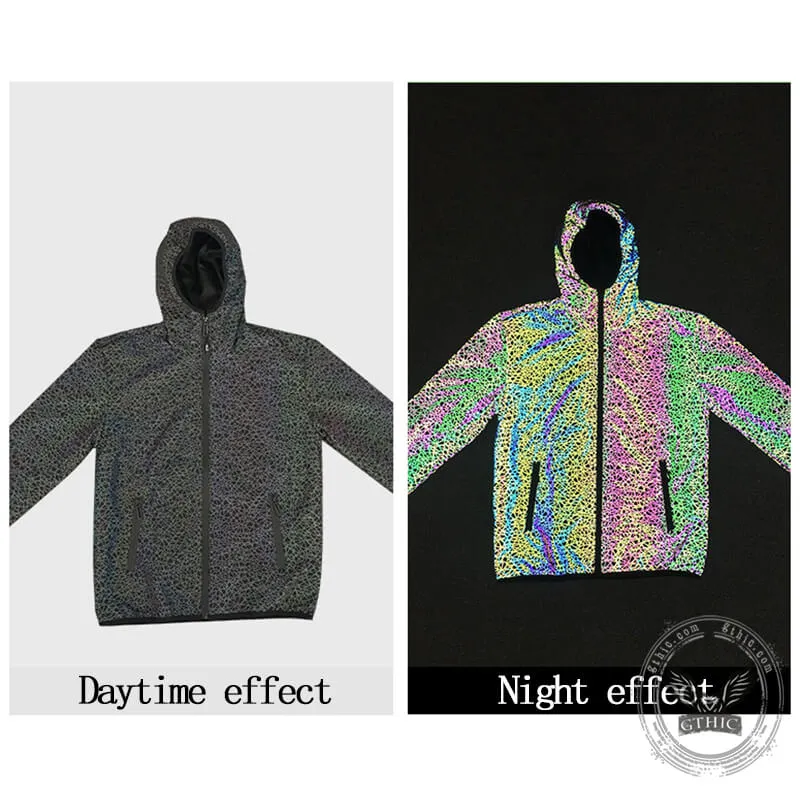 Bird's Nest Colorful Reflective Hooded Jacket