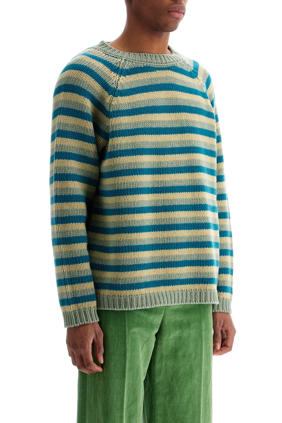 Bode Striped Wool Pullover Sweater