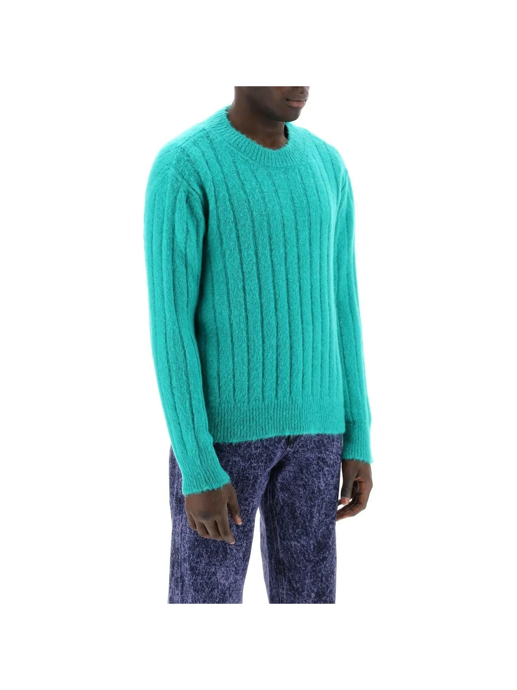 Brushed Mohair Ribbed Sweater