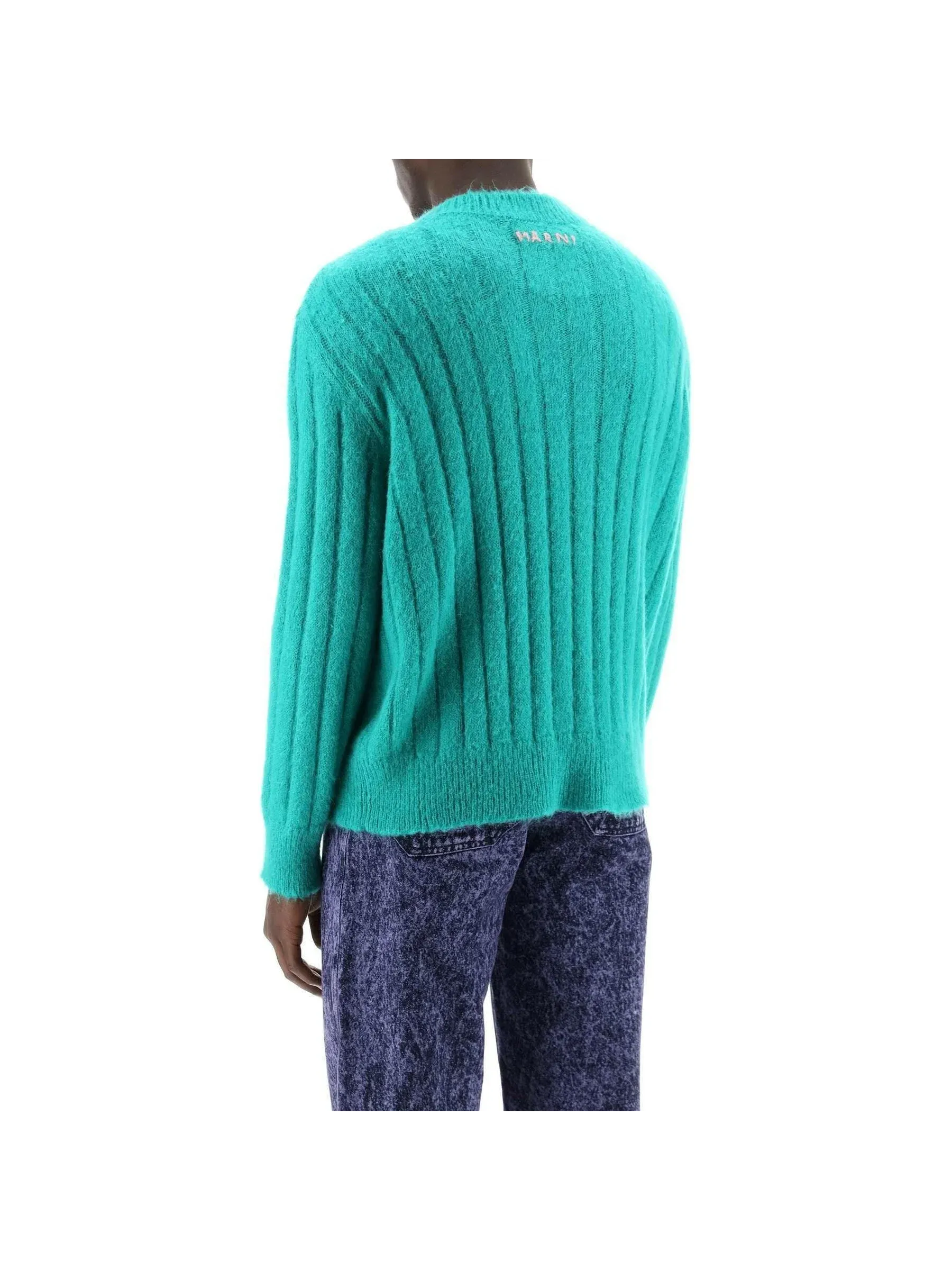 Brushed Mohair Ribbed Sweater