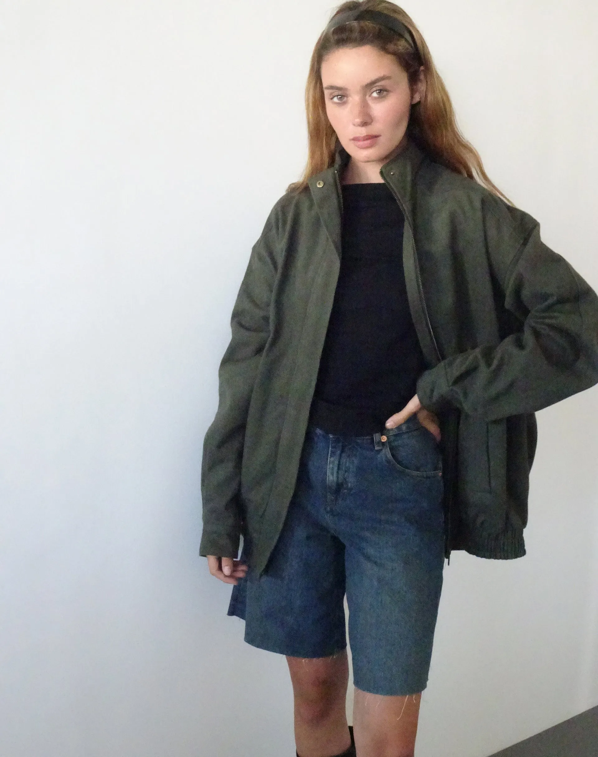 Cavine Bomber Jacket in Burnt Olive