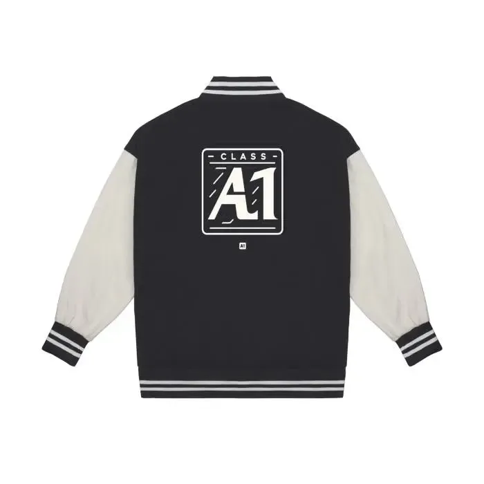 ClassA1 Streetwear Unisex Colorblock Denim Bomber Jacket