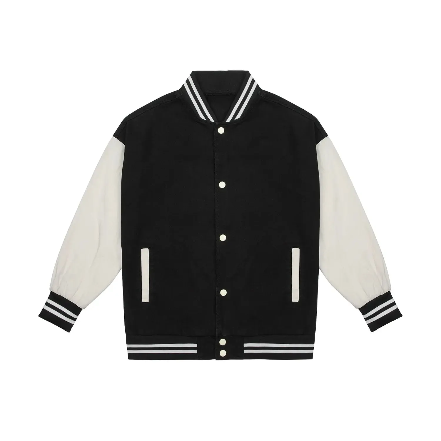 ClassA1 Streetwear Unisex Colorblock Denim Bomber Jacket