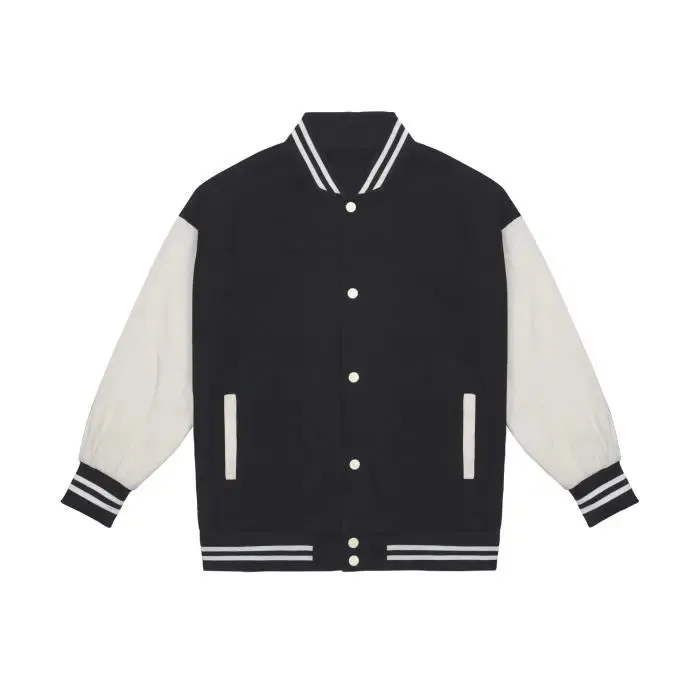 ClassA1 Streetwear Unisex Colorblock Denim Bomber Jacket