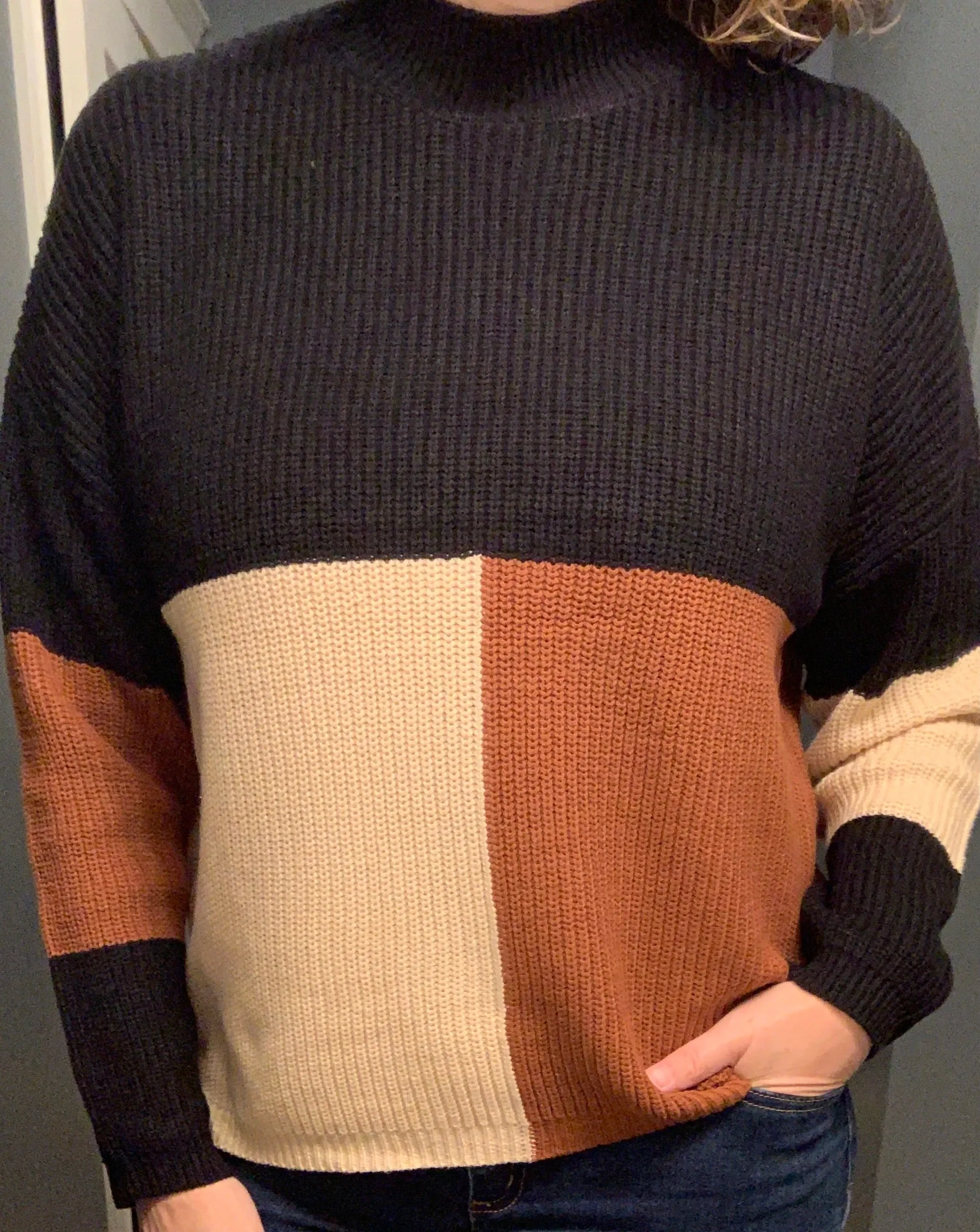 Color Block Knit Sweater