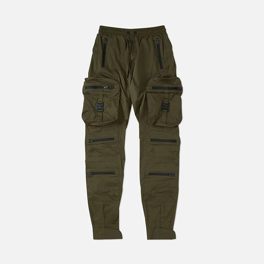 Combat Nylon Joggers Olive