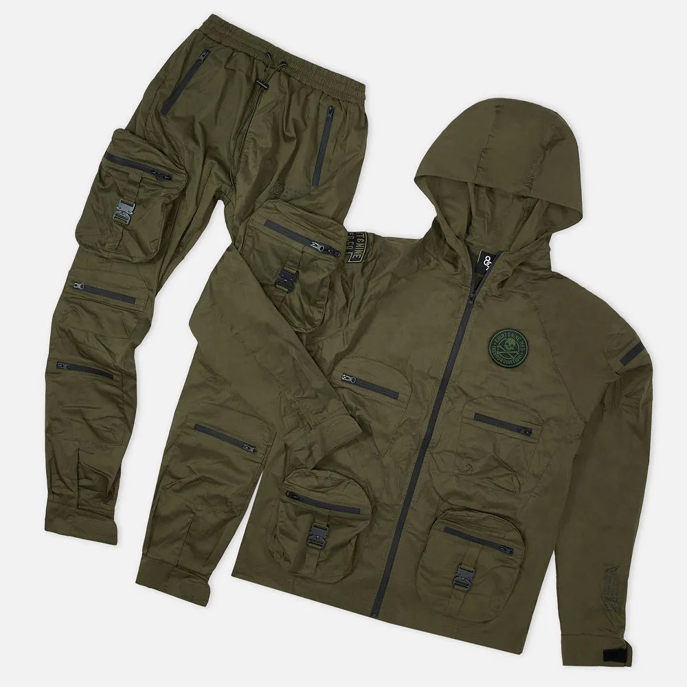 Combat Nylon Joggers Olive