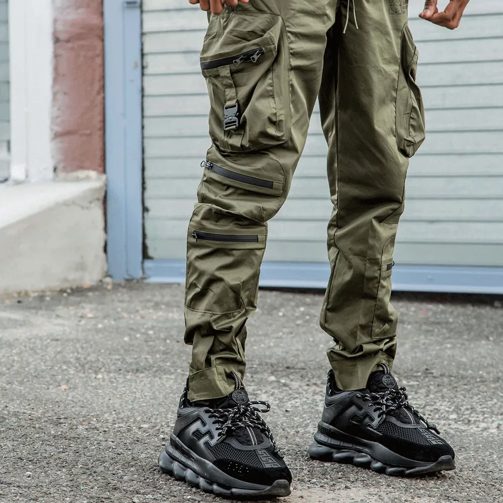 Combat Nylon Joggers Olive