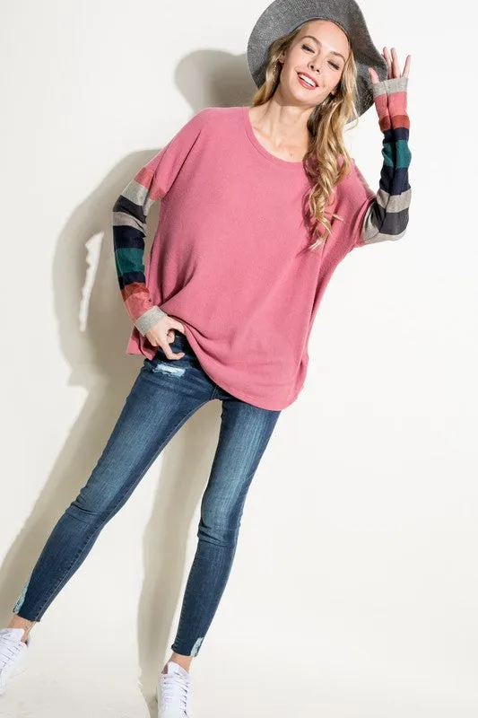 COZY COLORBLOCK TOP