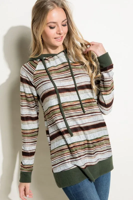 COZY MULTI STRIPE SWEATSHIRT