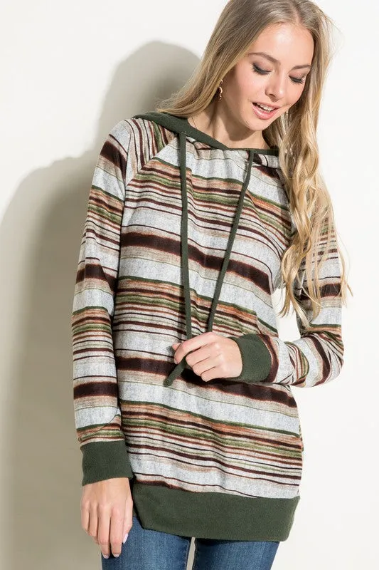 COZY MULTI STRIPE SWEATSHIRT