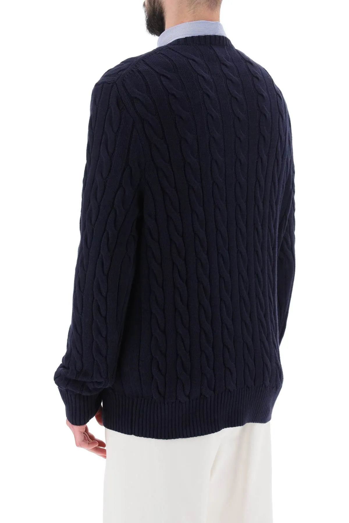 crew-neck sweater in cotton knit