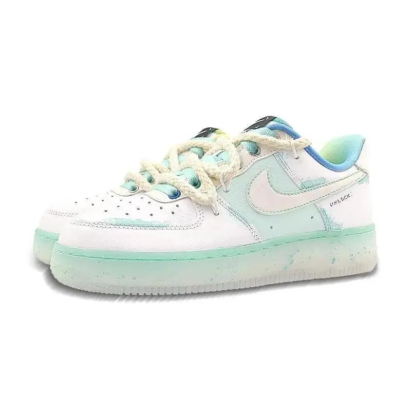 Customizable Nike Air Force 1 Unisex Skateboarding Sneakers - FJ7066-114