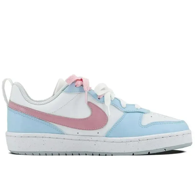 【Customize】Nike Court Borough Skateboarding Shoes Women's Low-top Blue/pink Sneakers shoes DV5456-109