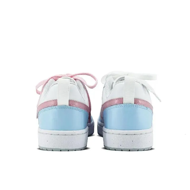 【Customize】Nike Court Borough Skateboarding Shoes Women's Low-top Blue/pink Sneakers shoes DV5456-109