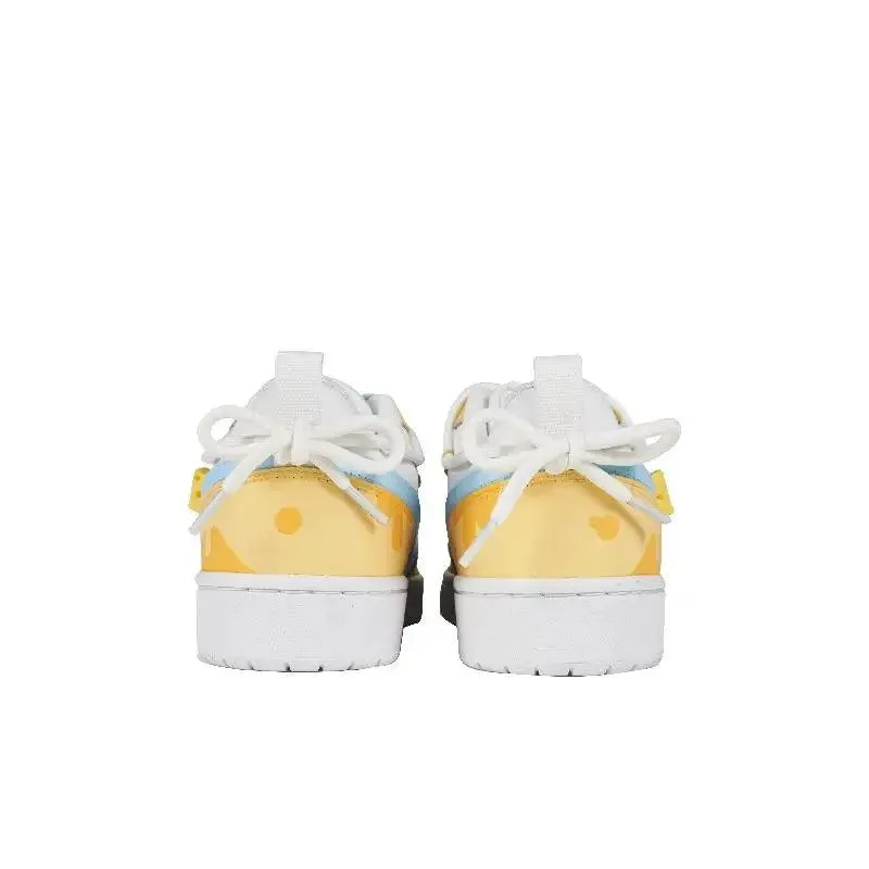 【Customize】Nike Court Borough Skateboarding Shoes Women's Low-top Yellow, Blue And White Sneakers shoes DV5456-106