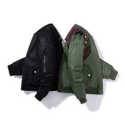 Fake Two Patchwork Parachute Jacket