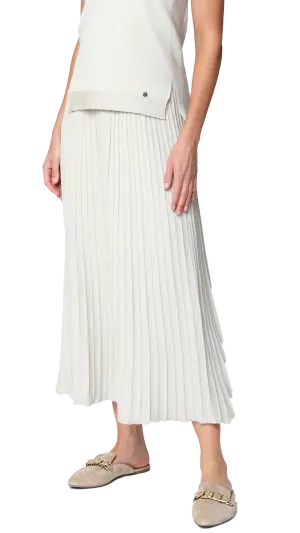 Geraldina Pleated-Knit Maxi Skirt - Beige