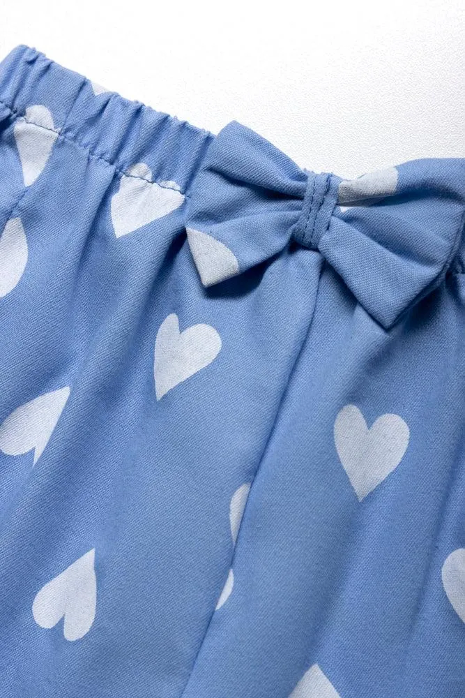 Hearts Frill Shorts Blue