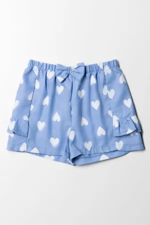 Hearts Frill Shorts Blue