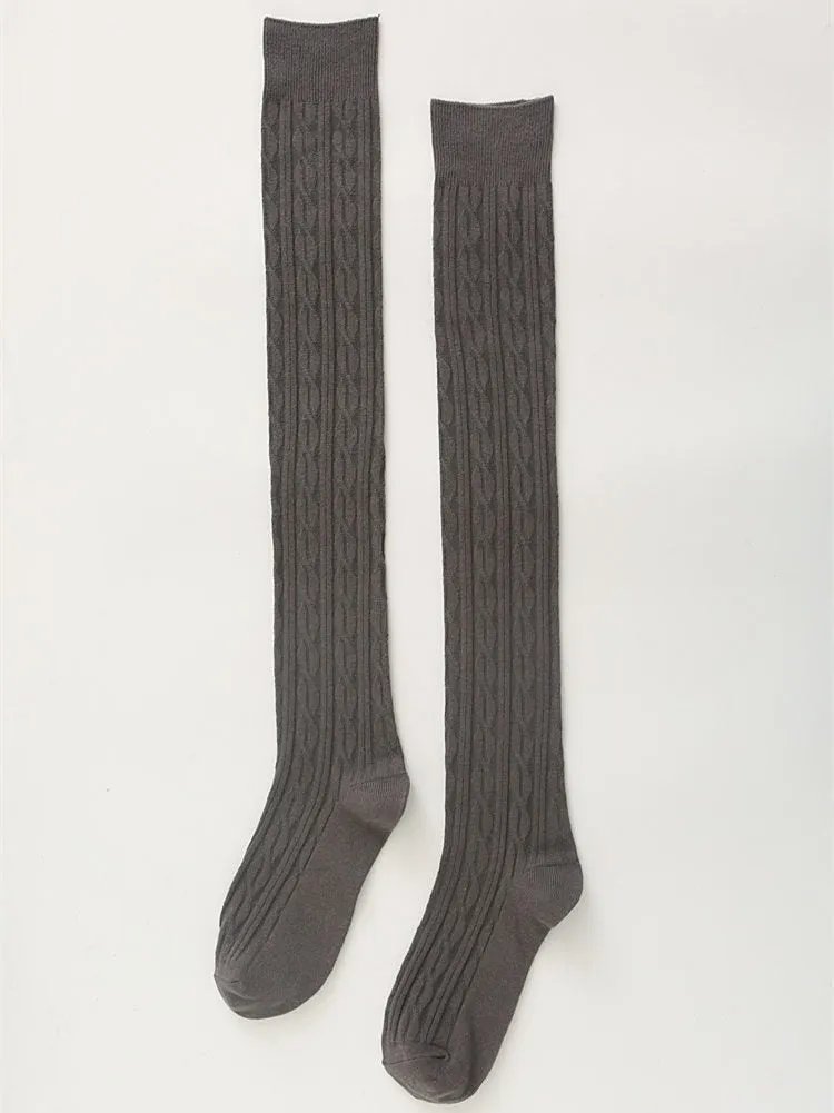 Japanese-Inspired Knit Over-the-Knee Socks