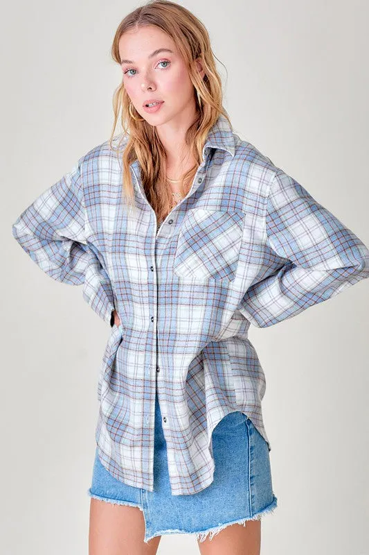 La Miel Plaid Button Down Shirt