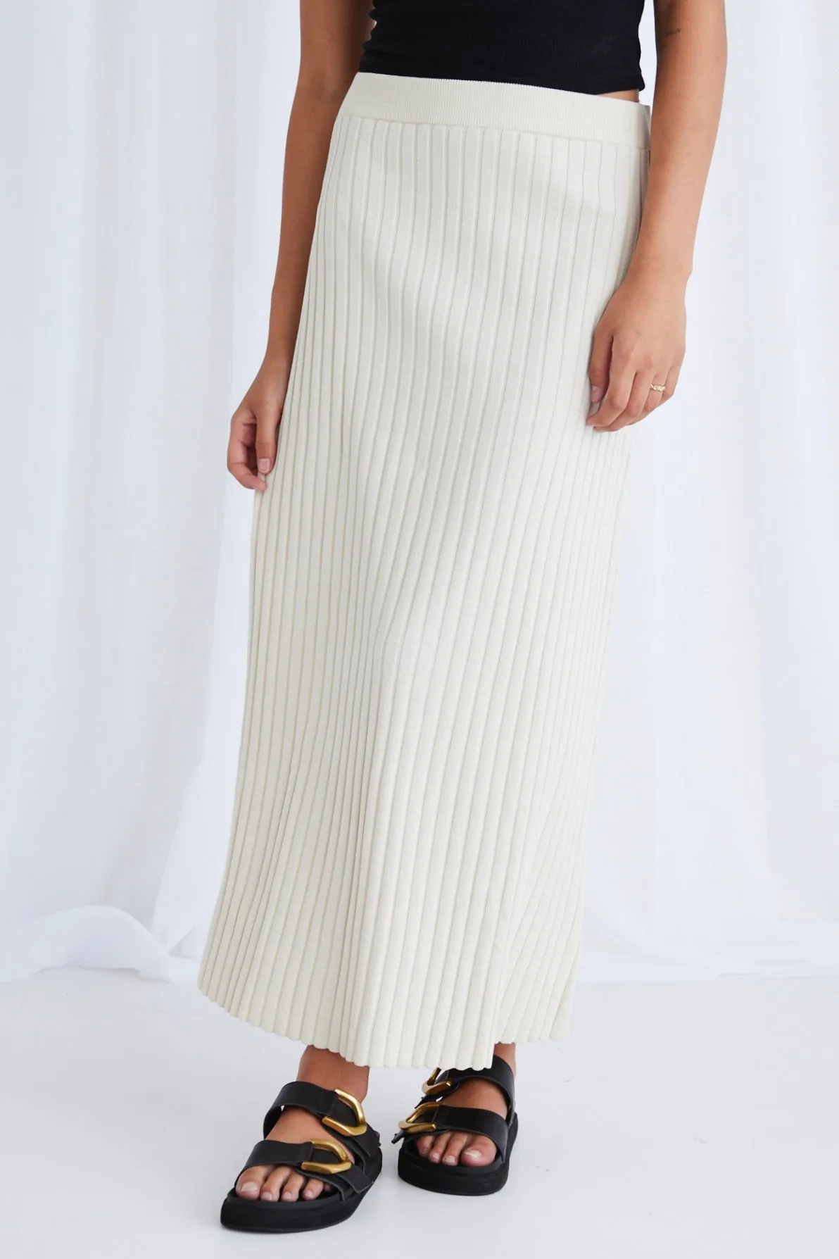 Luck Bone Rib Knit Skirt