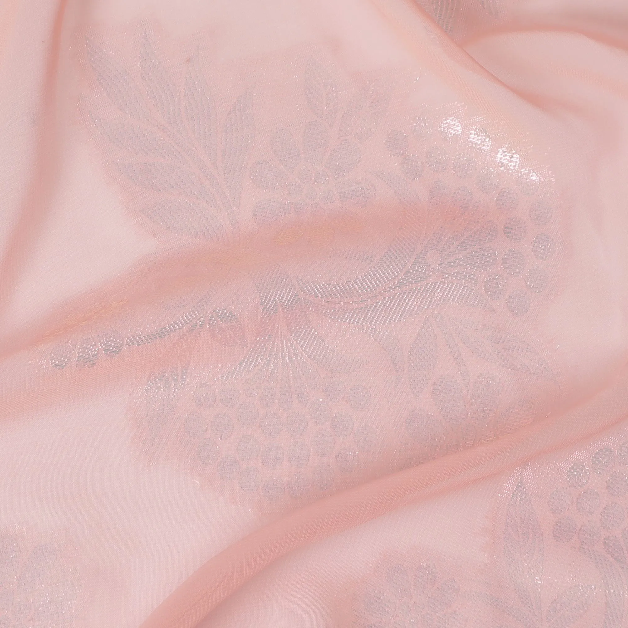 Luxurious Dusty Rose Floral Synthetic Chiffon Fabric - 110cm Wide, Soft Drape, Perfect for Elegant Apparel-D18409