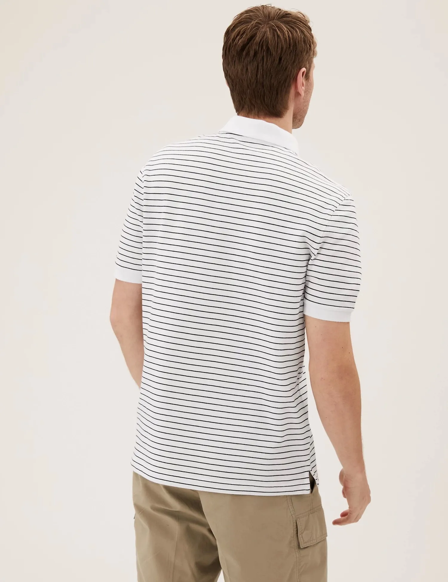 M&S Mens S/S Striper Polo T28/5043M