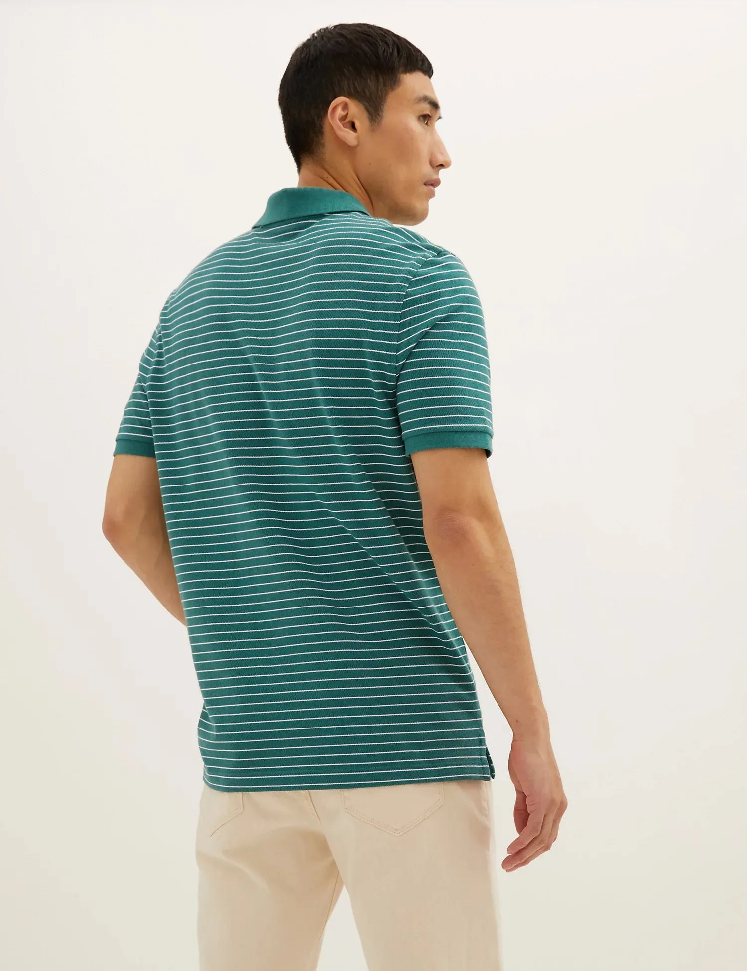 M&S Mens S/S Striper Polo T28/5043M