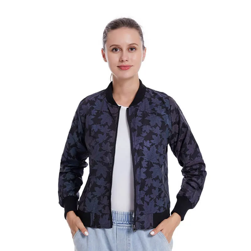 Maple Leaf Reflective Women’s Baseball Jacket