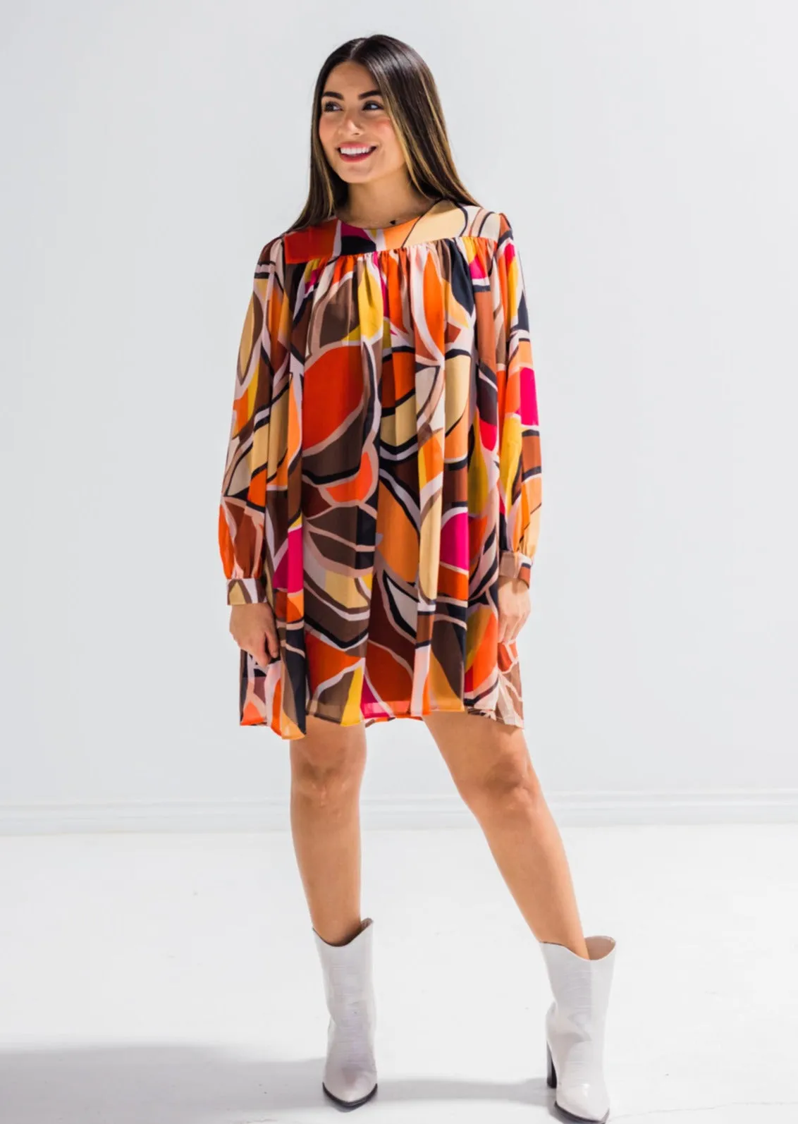 Molly Bracken Veil Print Dress - Bomb Fire