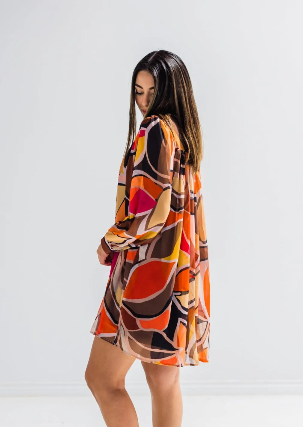 Molly Bracken Veil Print Dress - Bomb Fire