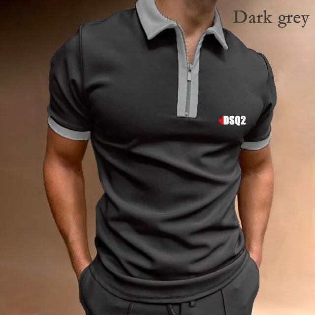 Nukty Fall Winter New Men Polo Shirts Cotton Blends Striped Full Sleeve High Quality Casual Turn-Down Collar Zipper Thermal Top