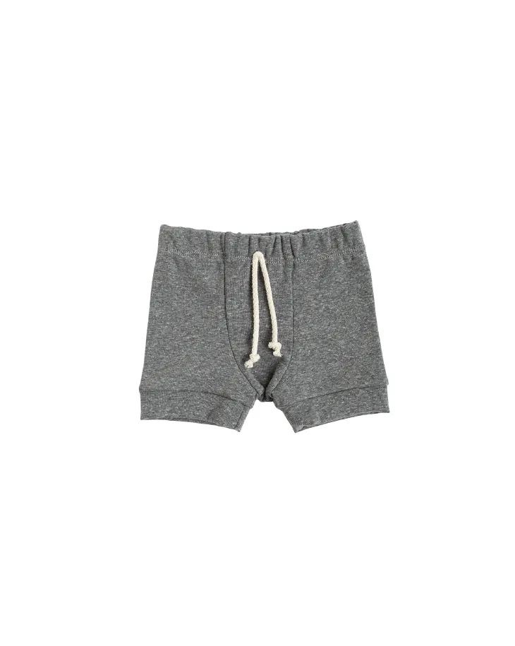 rib knit shorts CO - heather gray