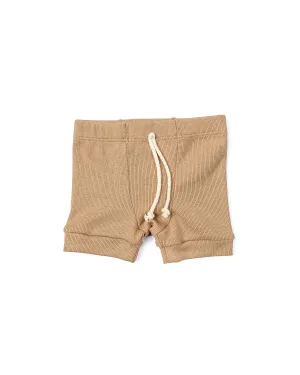 rib knit shorts CO - kraft