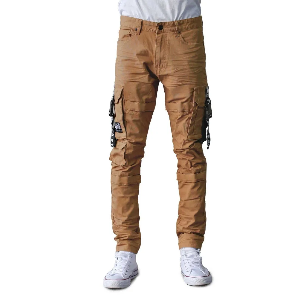 Slim Tapered Cargo Utility Pants - Wheat