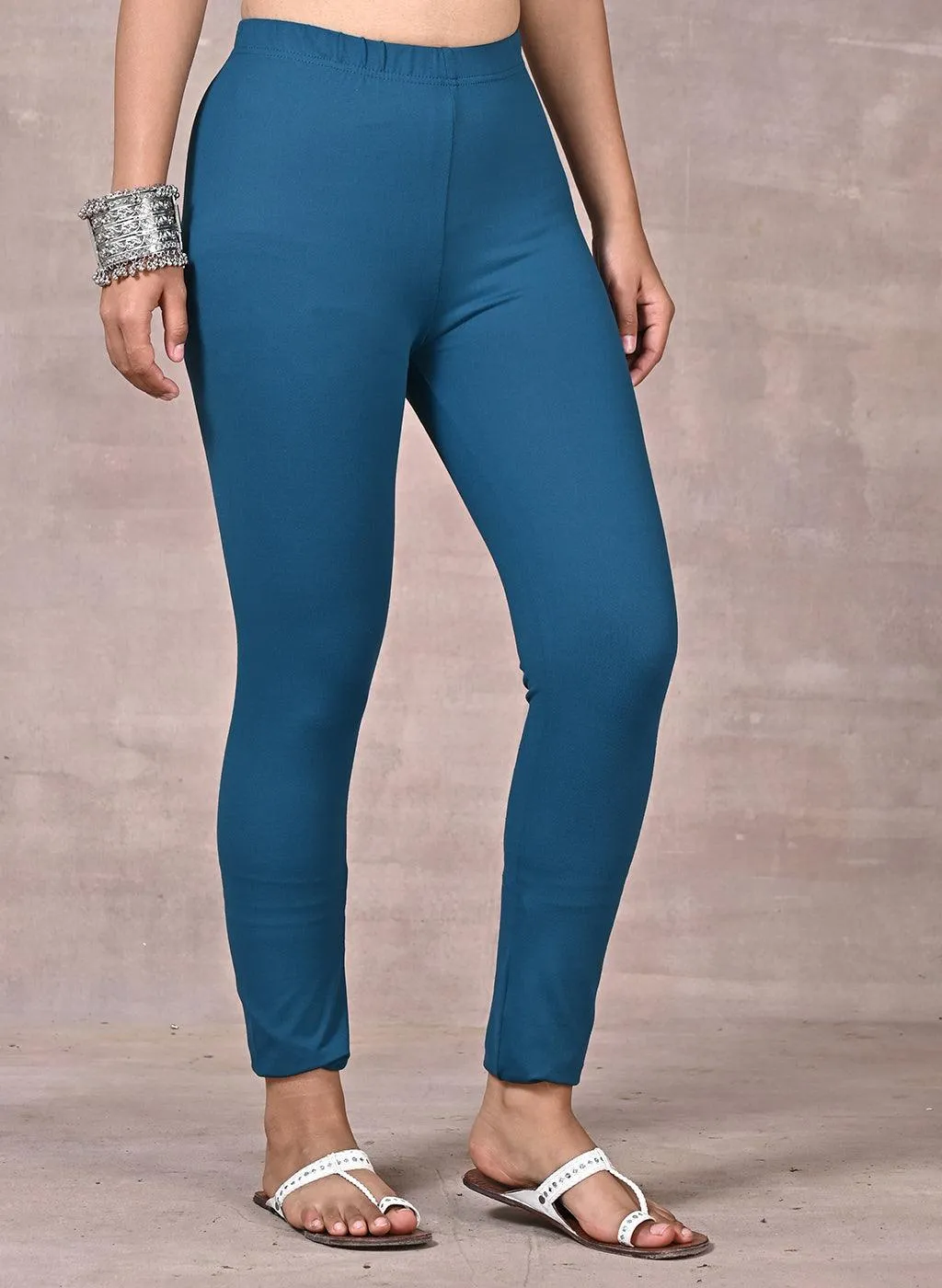 Sofia Turquoise Pink Skinny Fit Leggings for Women