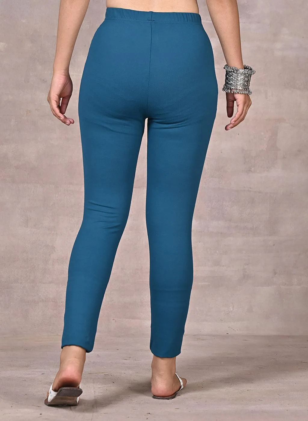 Sofia Turquoise Pink Skinny Fit Leggings for Women