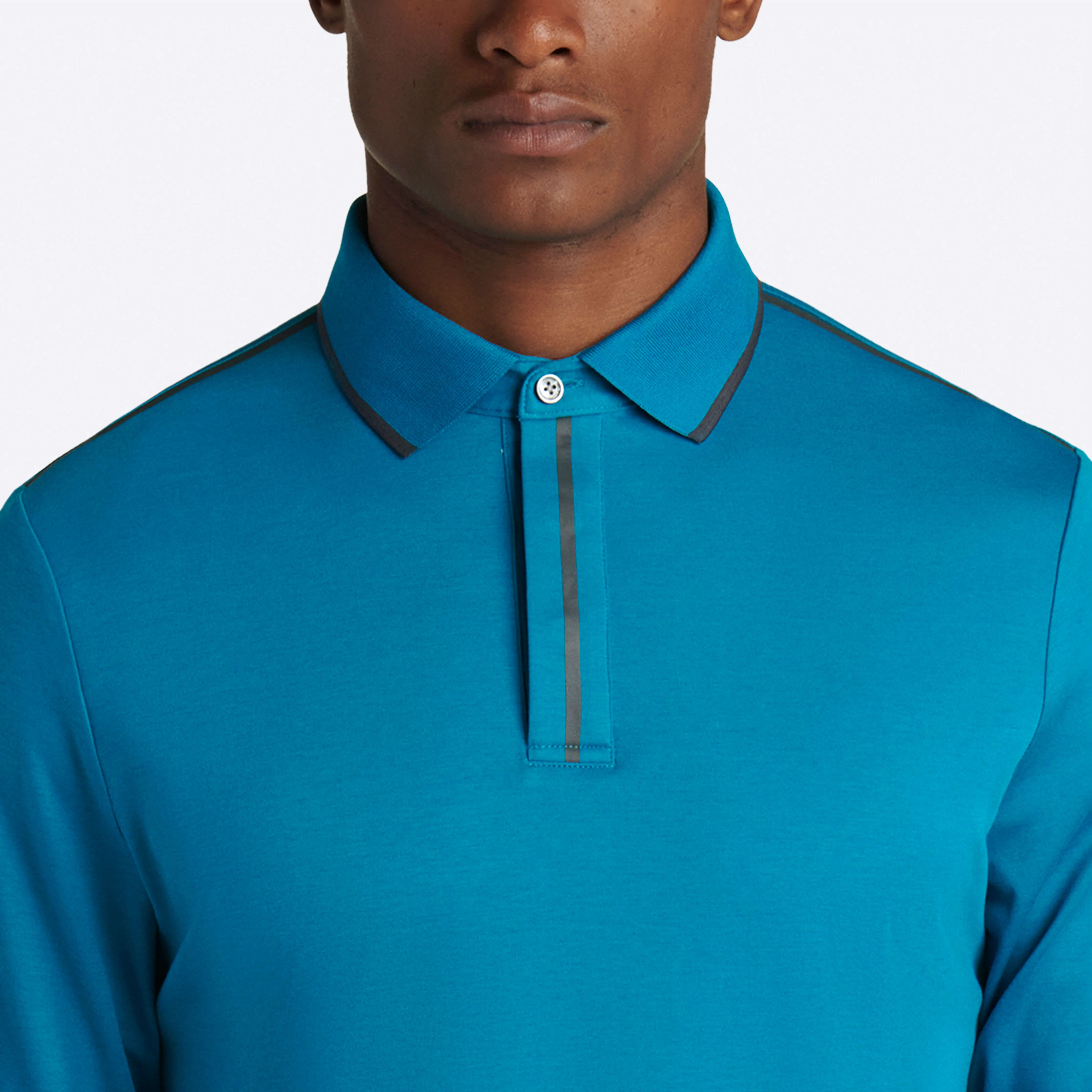 Solid Heather Long Sleeve Polo