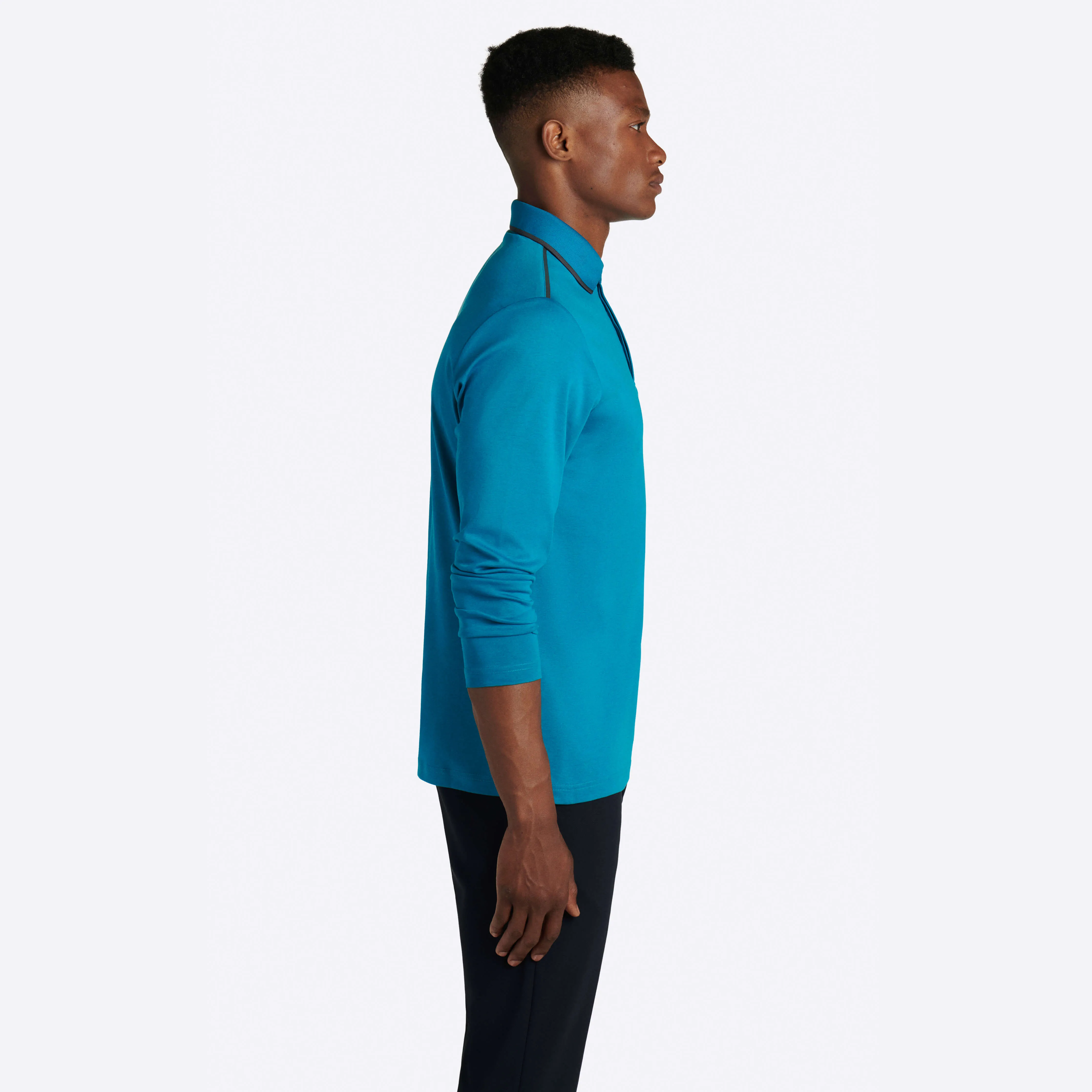 Solid Heather Long Sleeve Polo