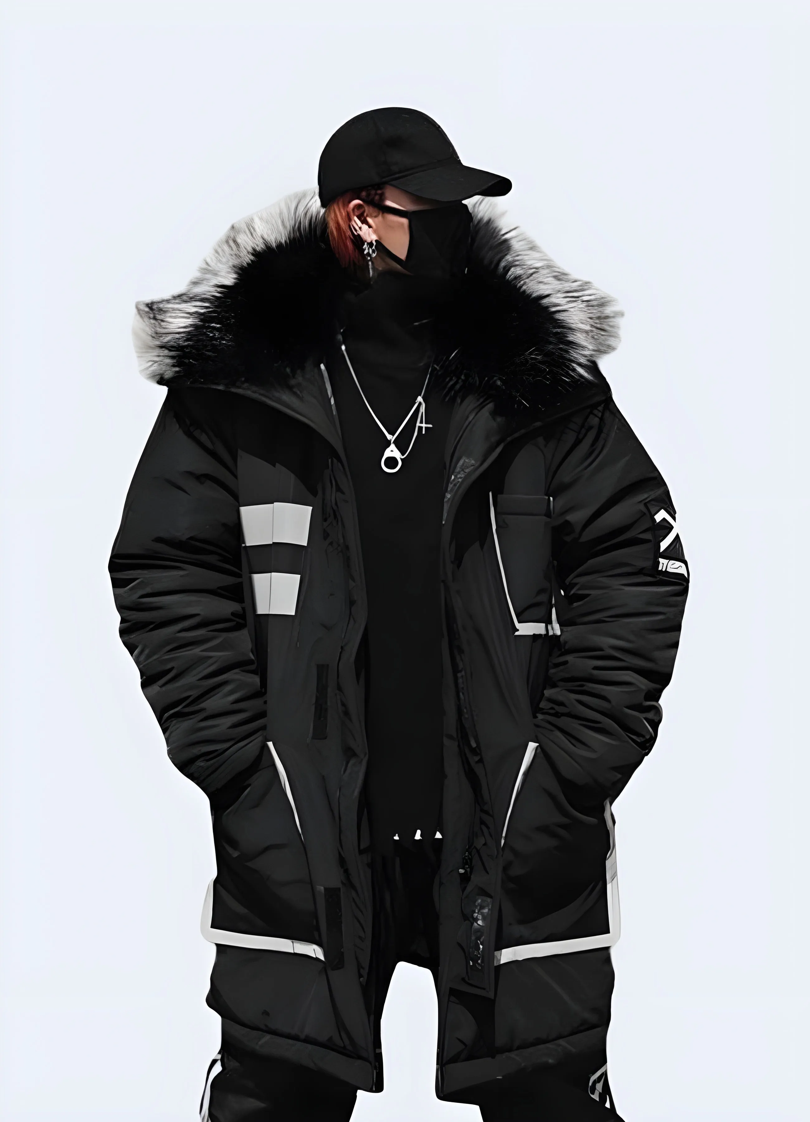 Techwear Winter Parka with Fur